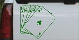 Poker Royal Flush Car Window Wall Laptop Decal Sticker -- Dark Green 4in X 4.2in