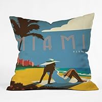 DENY Designs Anderson Design Group Miami Throw Pillow, 16 by 16-Inch