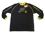 Dale Jarrett 88 Nascar Adult Black with Yellow Long Sleeve Ringer
