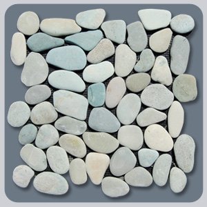 SPRING RAIN PEBBLE Tumble Mosaic Tiles Meshed on 12 x 12 Sheets for Flooring, Backsplash, Walls