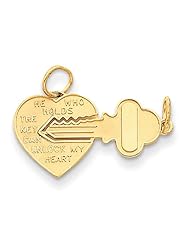 14k Yellow Gold Key to my Heart Pendant. Metal Wt- 1g