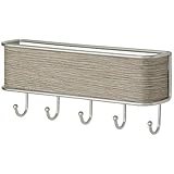 InterDesign Realwood Mail, Letter Holder, Key Rack Organizer for Entryway, Kitchen - Satin/Gray Wood Finish