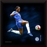Didier Drogba Framed 12x12 Dynamic Action Print, Chelsea FC.