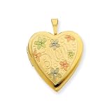 1 20 Gold Filled 20mm Enameled Flowers Mom Heart Locket - Chain Includedgold-filled