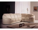 VG-014 Modern Contemporary Cream Leather Sectional