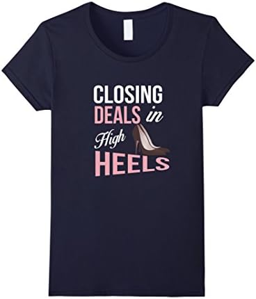 Women's Closing Deals in High Heels T-Shirt for Business Women Large Navy