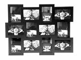 Present Time - PT0117BK - Cadre Photo 12 en 1 - Bois Noir