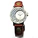 Sinceda Genuine Leather Punk Retro Arabic Numerals Women's Fashion Watch Red Strap