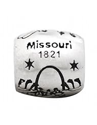 De Buman Sterling Silver Us 50 State Missouri Bead,hole 5mm
