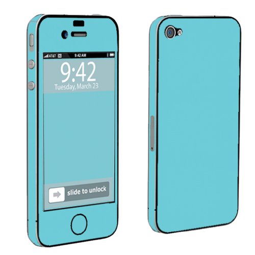 Apple iPhone 4 or 4s Full Body Vinyl Decal Protection Skin Turquoise Blue Apple iPhone 4 or 4s Full Body Vinyl Decal Protection Skin Turquoise Blue