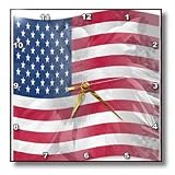 Sunflower USA Flag- America- Patriotic - 10x10 Wall Clock
