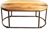 ZENTIQUE RURST-2S Reclaimed Elm Wood Round Coffee Table
