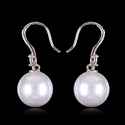 Voberry(TM)Cute Stylish Cubic Zirconia Diamond & White Pearl Earrings Ieadl Gift for Friends,Mother,etc.