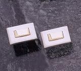 Stainless Steel/14kt Yellow Gold Cuff Links. 12mm Long By 19mm Wide