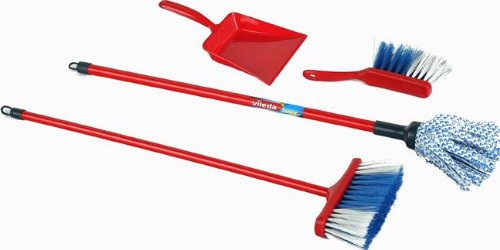 Childrens Toyshop  Toys : Theo Klein Toy Vileda Mop and Dustpan and Brush  Set