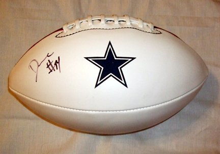 Demarcus Ware Autographed Dallas Cowboys Logo Football W/PROOF, Picture of Demarcus Signing For Us.