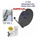 P193 Gibertini Sat Spiegel OPL 85 85 cm anthr. inkl. Chess Twin LNB