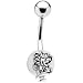 Sterling Silver Butterfly Faux Pearl Belly Ring