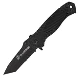 United Cutlery UC3020 USMC Combat Field Folding Knife with Tanto Blade, Black