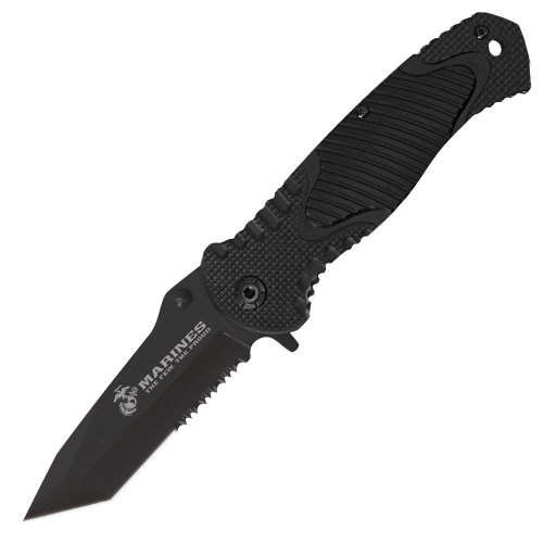 United Cutlery UC3020 USMC Combat Field Folding Knife with Tanto Blade, Black United Cutlery UC3020 USMC Combat Field Folding Knife with Tanto Blade, Black