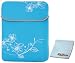 13.3 inch Sky Blue Blossom Floral Neoprene Netbook Laptop Sleeve Slip Case Pouch Bag for Macbook, Acer, ASUS, Dell, HP