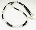April Crystal Swarovski Crystal Birthstone Beaded Necklaces in Sterling Silver with Black Pearls by Gemstone Gifts Handmade Jewelry