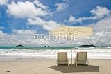 IMAGE OF Wallmonkeys Peel and Stick Wall Decals - Two Chairs at the Beach - 60