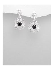 Reconstructed stones Earrings In 92.5 Sterling Silver