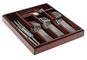 Mikasa Zena 40-Piece Stainless-Steel Flatware Set with Wooden Tray, Service for 8
