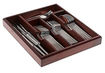 Mikasa Zena 40-Piece Stainless-Steel Flatware Set with Wooden Tray, Service for 8