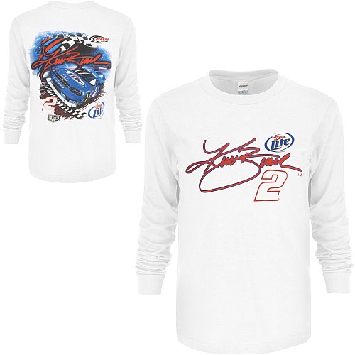 Checkered Flag Kurt Busch Miller Lite Long Sleeve T-Shirt