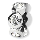 Sterling Silver Reflections April Swavorski Crystal Birthstone Bead