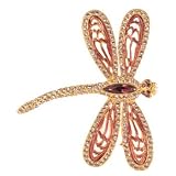 Lee Angel Gold and Purple Dragonfly Brooch