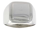  : Sterling Silver Hand-Made Large Solid Square Signet Ring