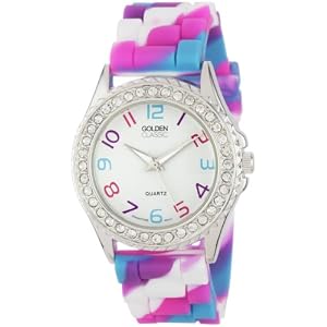 Best Buy Golden Classic Women's 2297-O "Colors Galore" Rhinestone Encrusted Bezel Multi-Colored Silicone Watch Best Buy Golden Classic Women's 2297-O "Colors Galore" Rhinestone Encrusted Bezel Multi-Colored Silicone Watch
