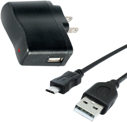 6ft Cable Forge Wall Charger for: Samsung I405 Stratosphere - Home/Travel Cell Phone Charging Power Box with Detachable USB (Black, 6 feet)