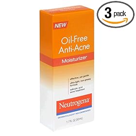 Neutrogena Oil-Free Anti-Acne Moisturizer, 1.7-Ounce Packages (Pack of 3)