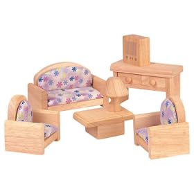 Plan Toy Doll House Living Room - Classic Style by Plan Toys