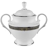 Lenox Vintage Jewel Platinum-Banded Bone China Sugar Bowl