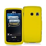 Yellow Rubberized Snap-On Hard Skin Case Cover for LG Rumor Touch LN510 New ....