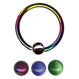 14G 3/8 Captive Ring with Bonus Beads