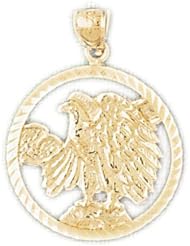 Dazzlers Solid 14k Gold Flying Eagle Charm Pendant Available in three colors from jewelsberry (weights: 4.2 grams only)