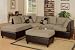 Bobkona 3-Piece Hungtinton Sectional Sofa Set with Ottoman Reversible in Pebble Color