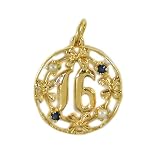 14K Gold Vintage Sweet Sixteen Charm