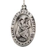 Saint Christopher Medal In 14kt White Gold - B0002CWSR4