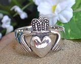 Sterling Silver Mens Celtic Claddagh Band Ring (Size 14,15)
