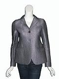 MIU MIU Jacquard Topstitched Blazer in Silver
