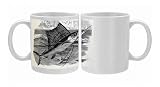 PM-9688 Black a White Illustration Spotted Indian Swordfish Photo Mugs