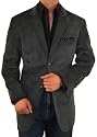Executive 2-button Sport Coat Italian Velvet Corduroy Blazer Sportcoat Extra Soft Super 140's Fabric Charcoal