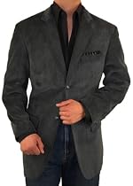 Executive 2-button Sport Coat Italian Velvet Corduroy Blazer Sportcoat Extra Soft Super 140's Fabric Charcoal